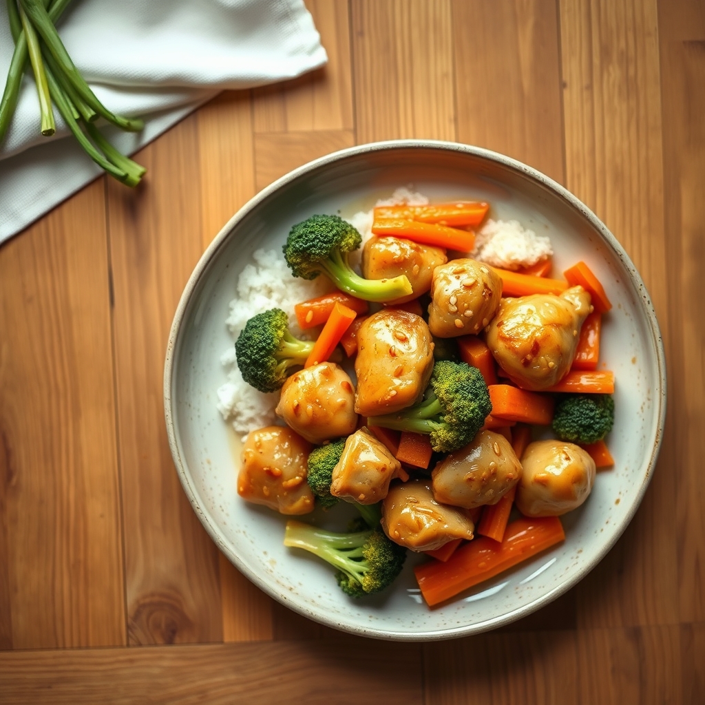 Poulet au sésame et aux légumes