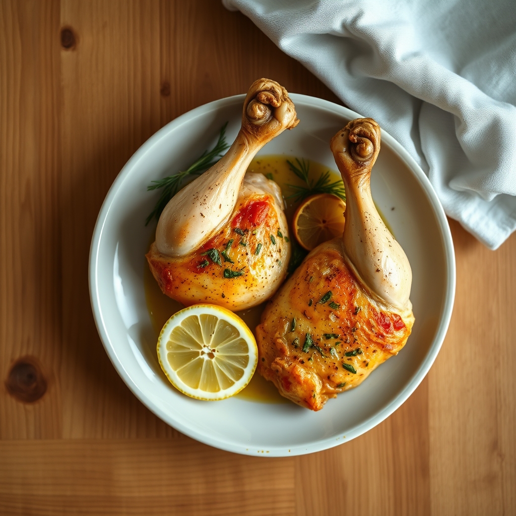 Poulet aux citrons et herbes