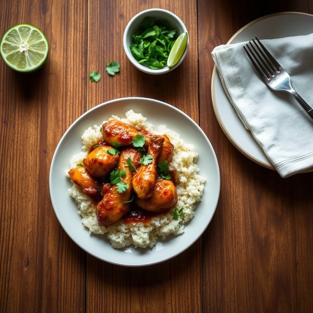 Poulet caramélisé à la citronnelle