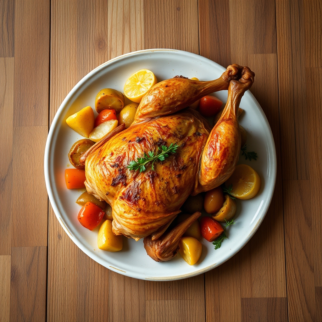 Poulet rôti aux légumes