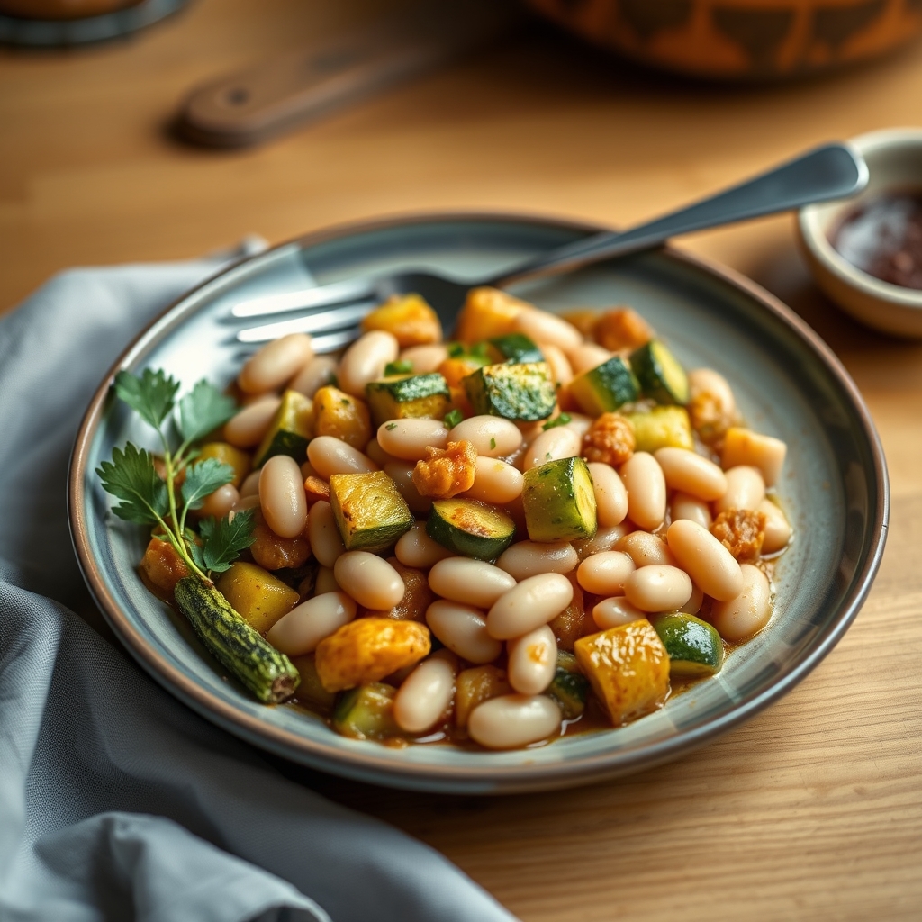 Ragoût libanais de courgettes et haricots
