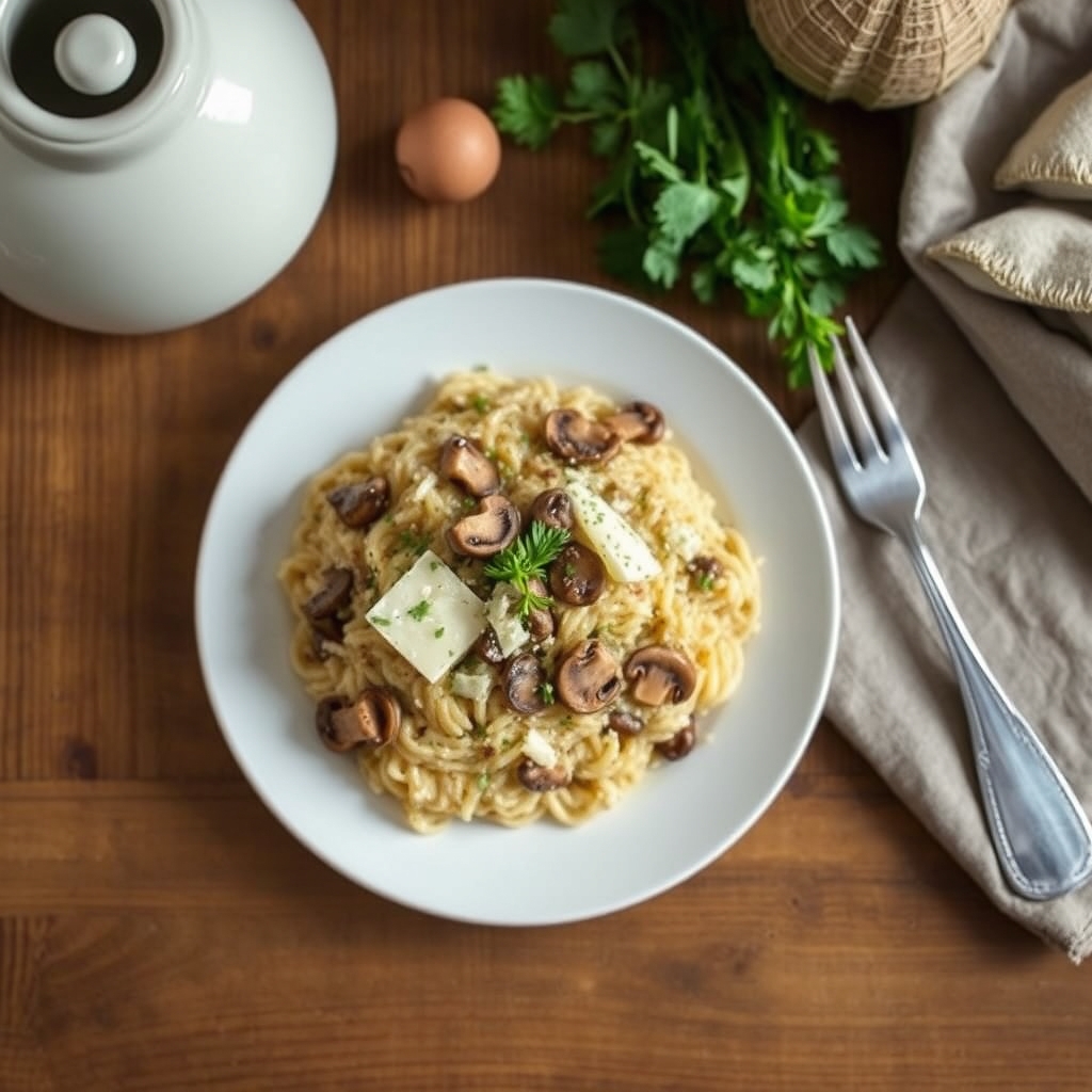 Risotto aux champignons et au fromage