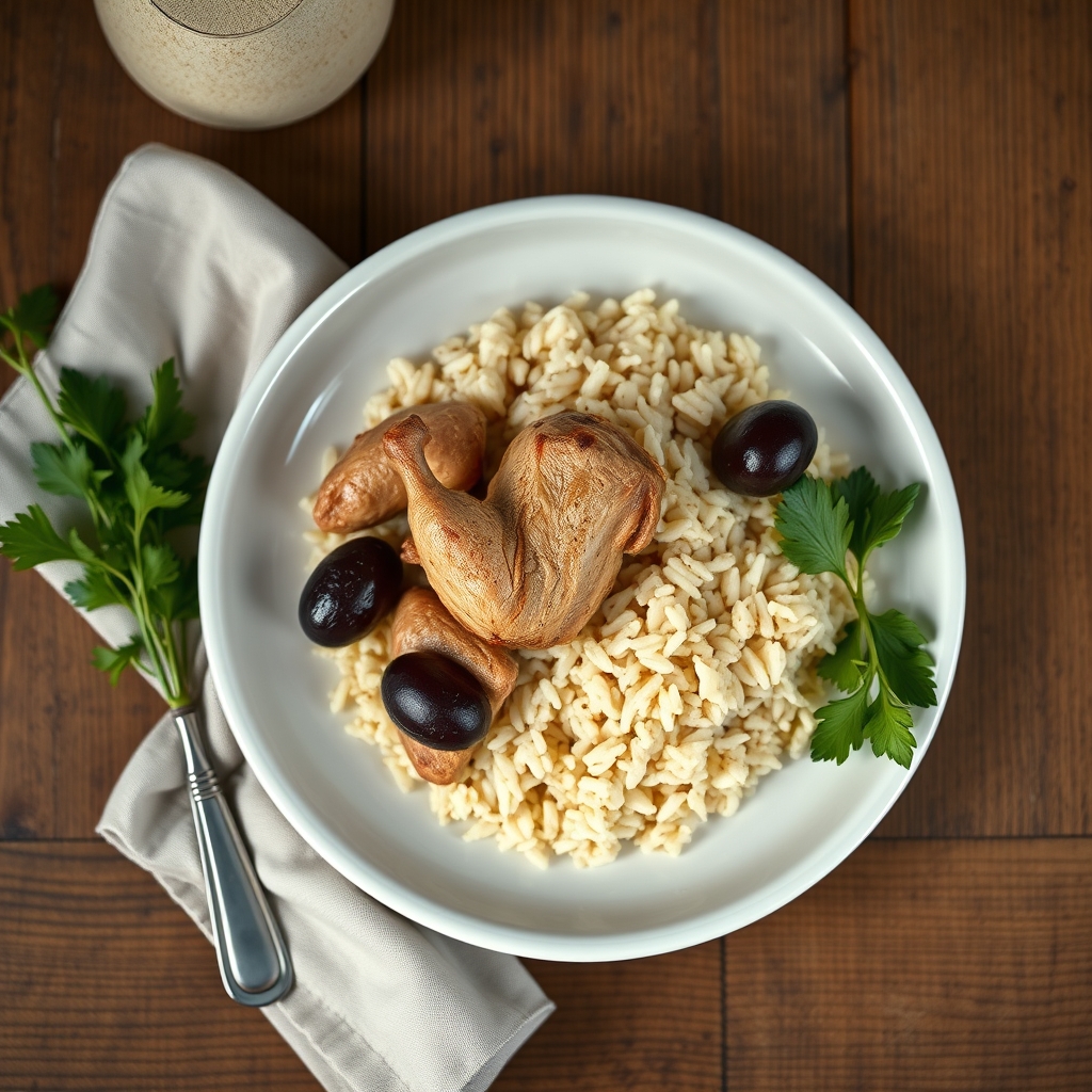 Riz à la dinde et olives