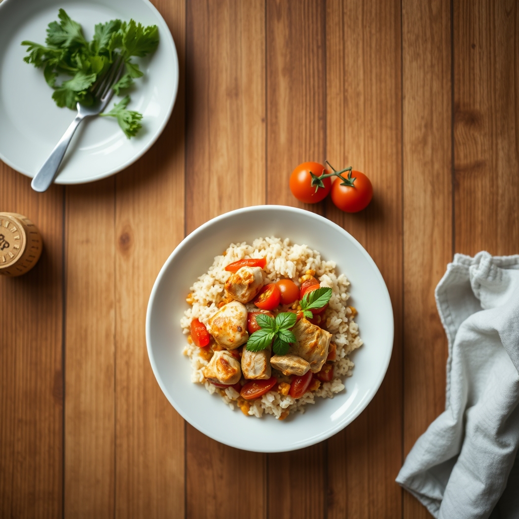 Riz aux tomates et poulet