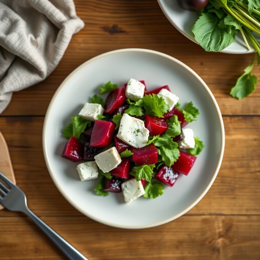 Salade de betterave et de fromage de chèvre