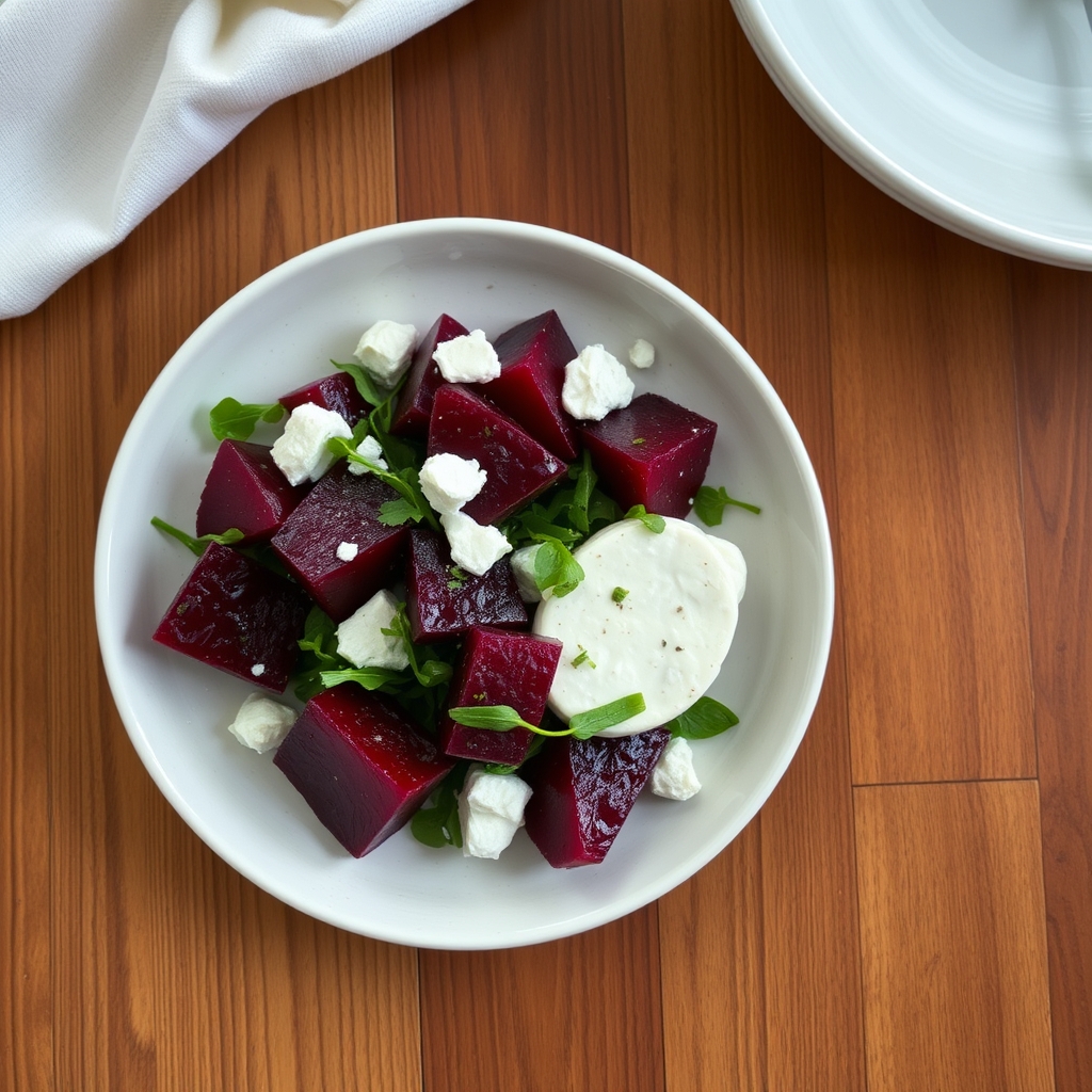 Salade de betterave et fromage