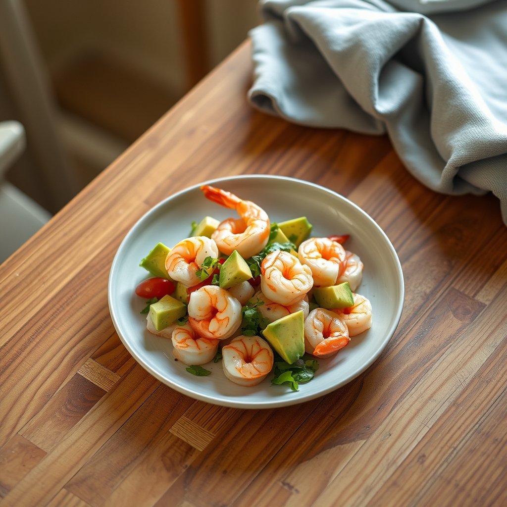 Salade de crevettes et d'avocat