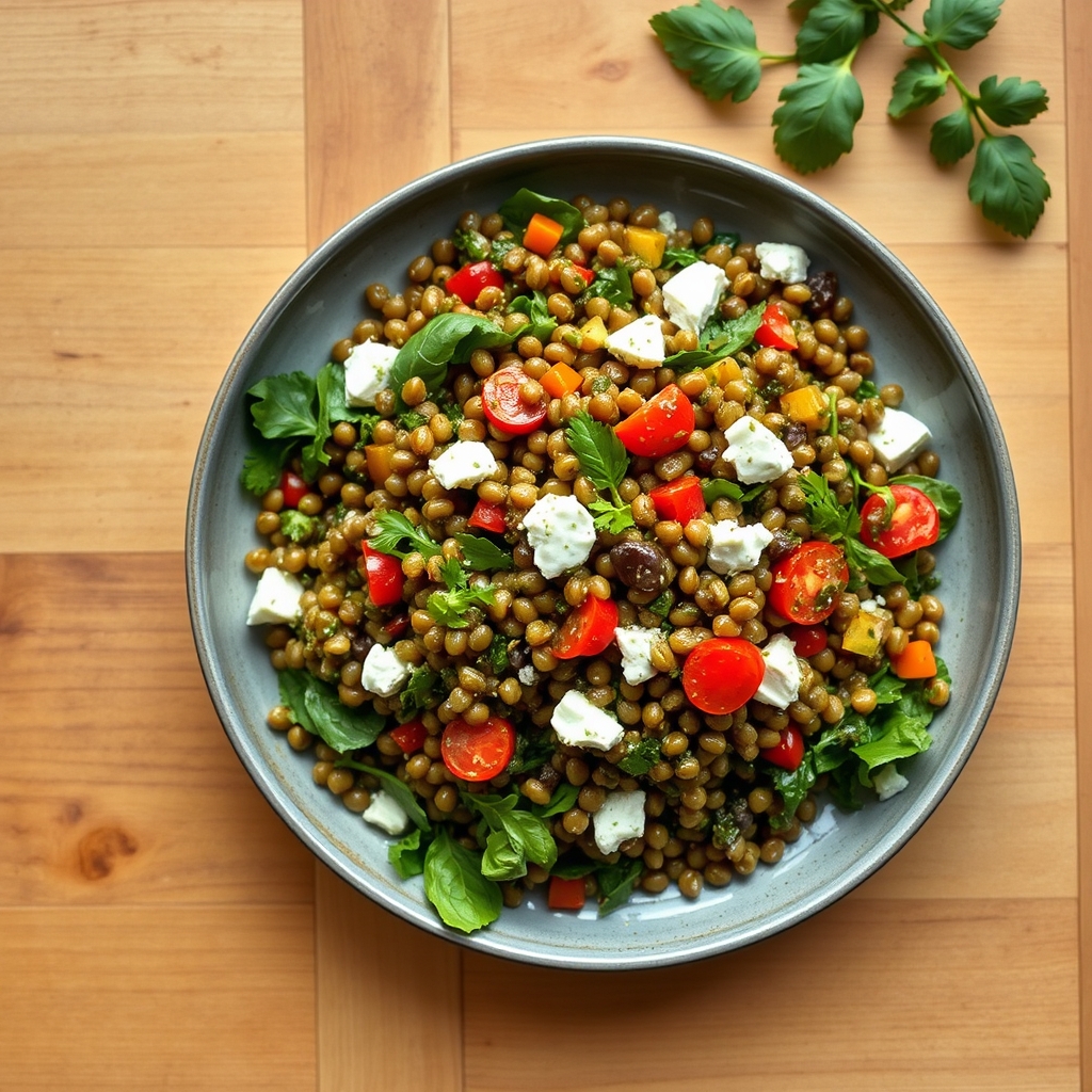 Salade de lentilles vertes