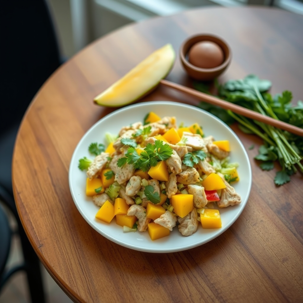 Salade de poulet et de mangue