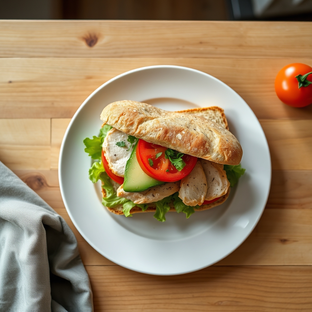 Sandwich de poulet et d'avocat