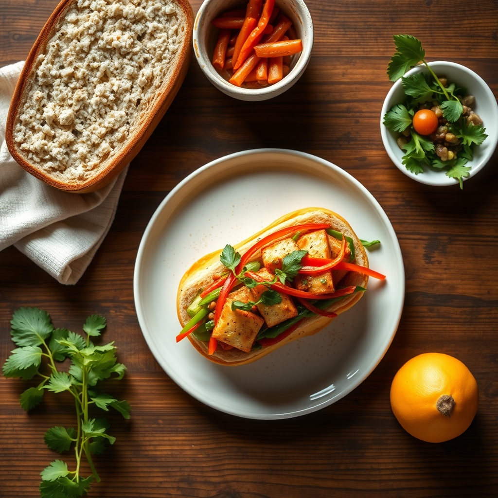 Sandwich Thaï Au Tofu Et Aux Légumes