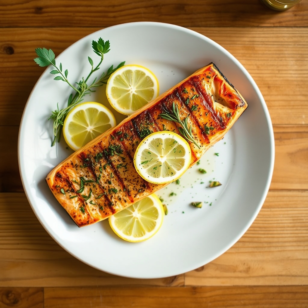 Saumon grillé aux herbes