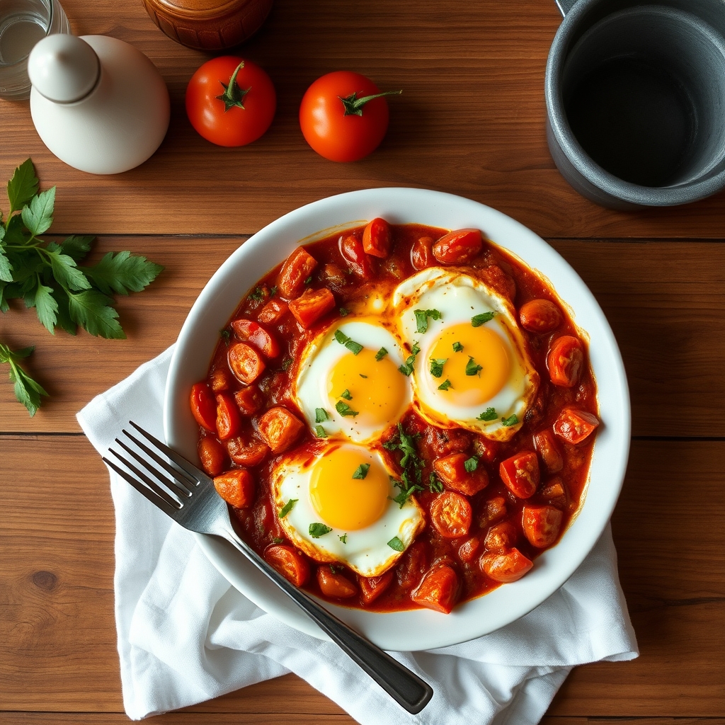 Shakshuka aux tomates et aux œufs