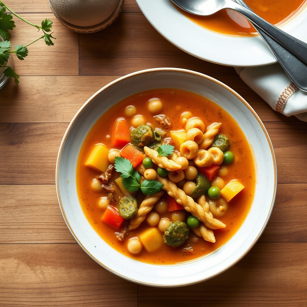 Soupe de courge aux pois chiches, inspiration joumou