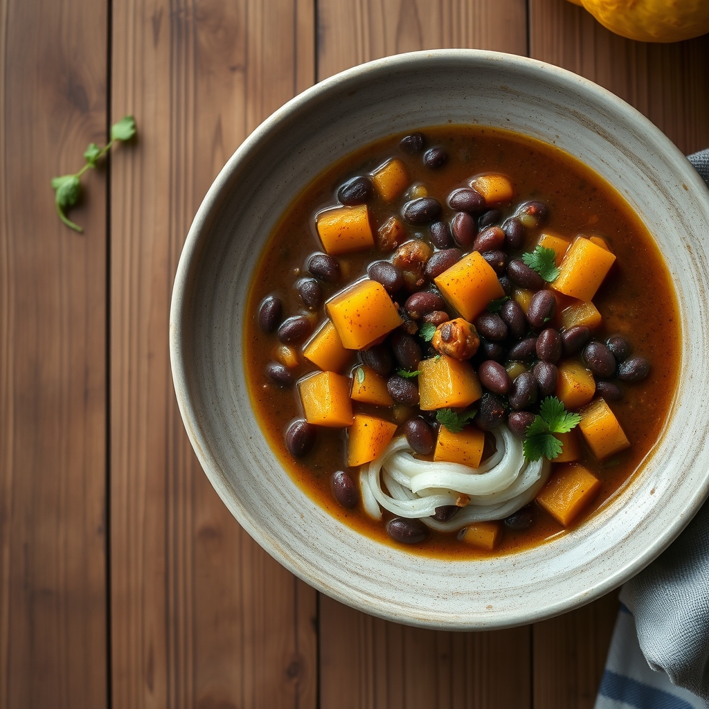 Soupe de haricots noirs et de courge