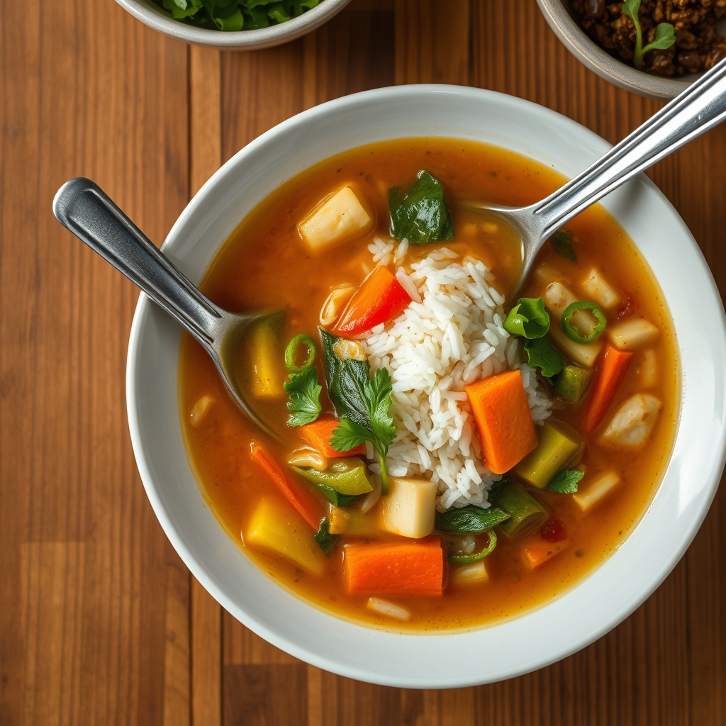 Soupe de légumes et de riz