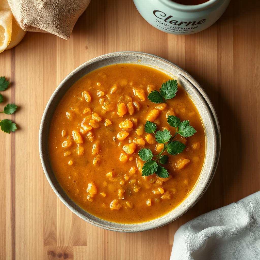 Soupe de lentilles à l’orange et au gingembre