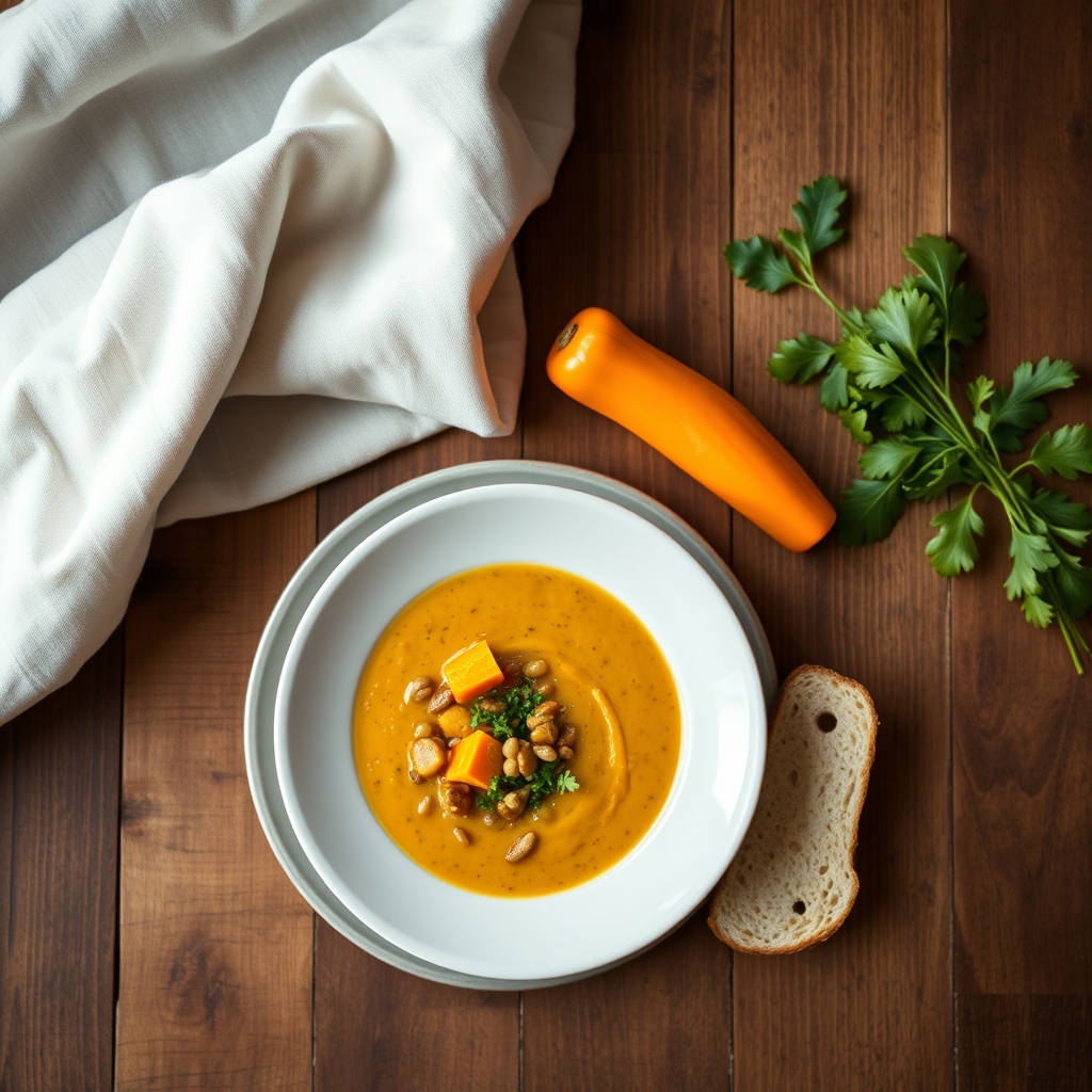 Soupe de lentilles à la courge