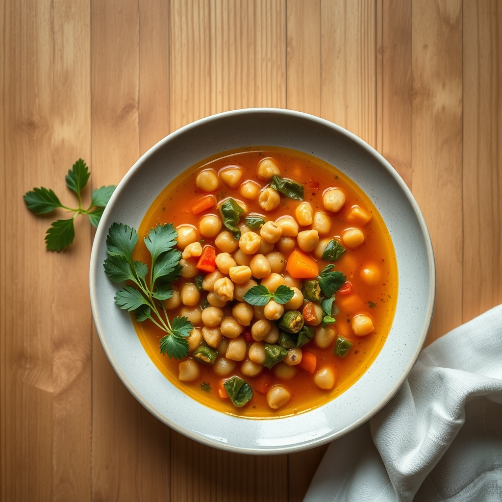 Soupe de pois chiches et de légumes