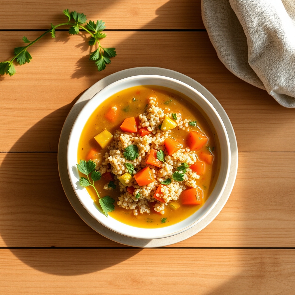 Soupe de quinoa et légumes