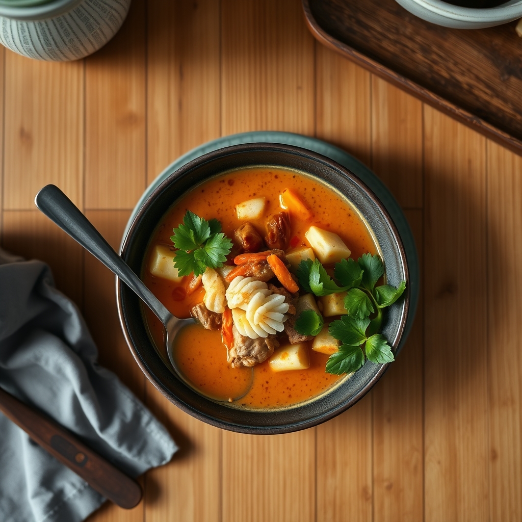 Soupe épicée de porc et citronnelle