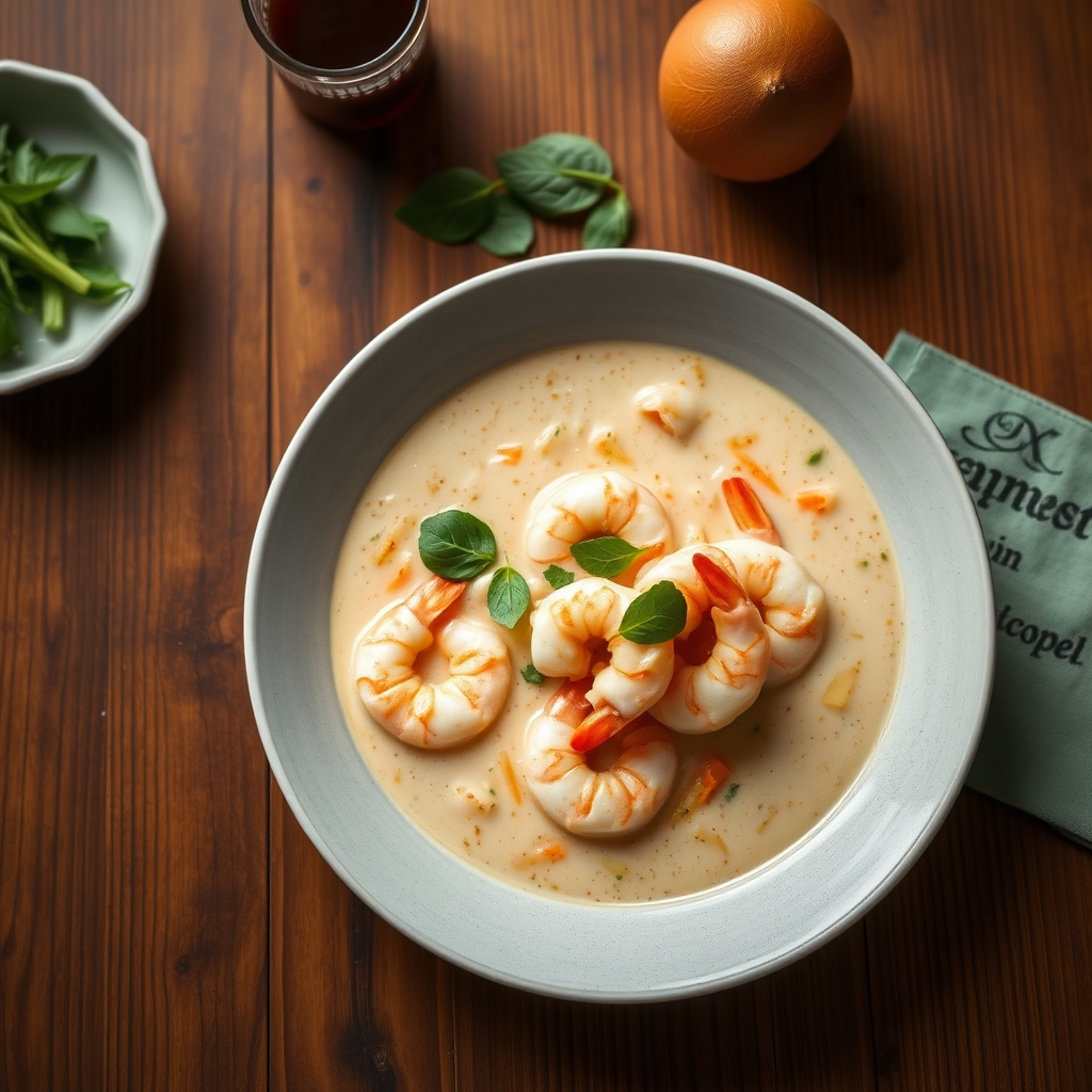 Soupe thaïe au lait de coco et crevettes