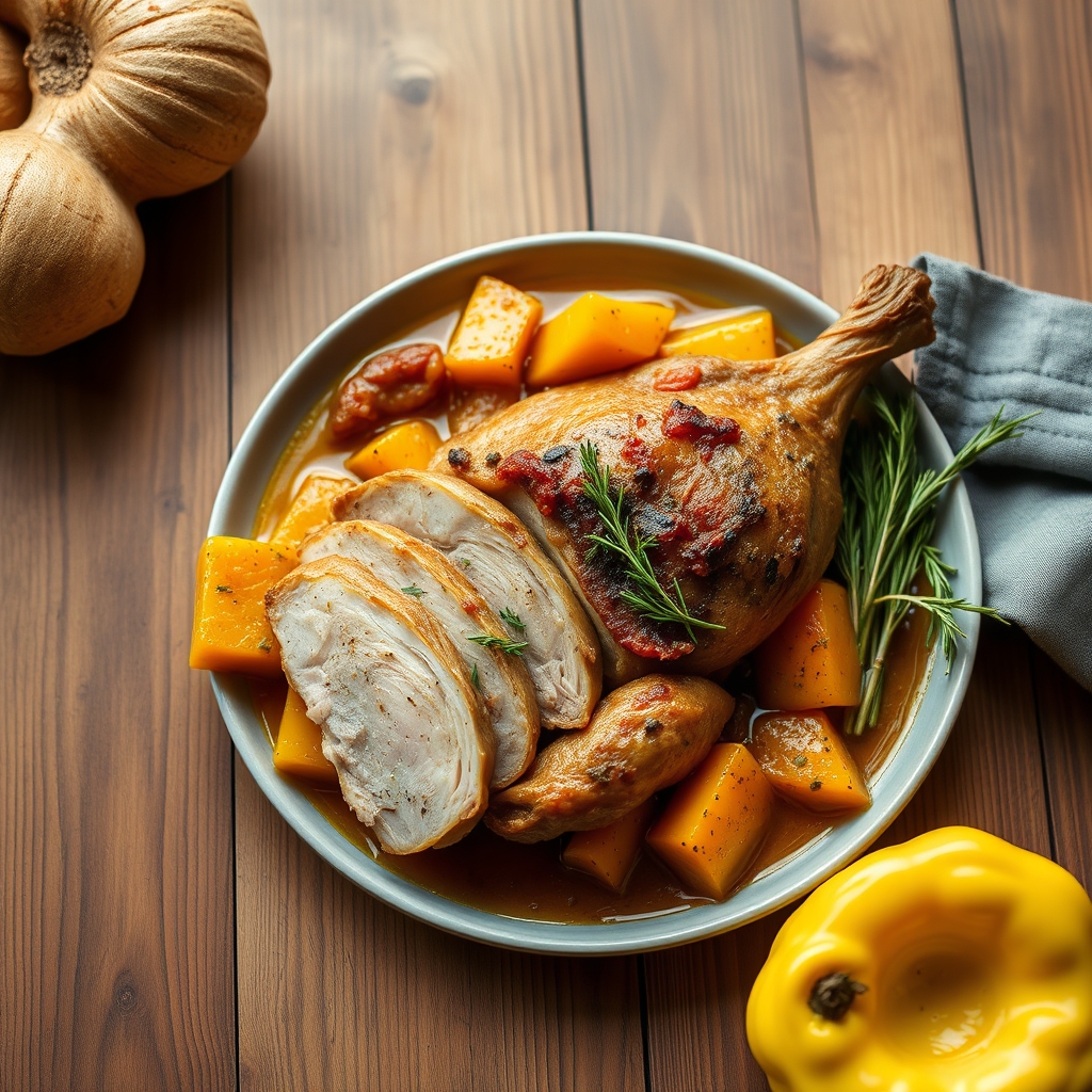 Sudado de dinde à la courge