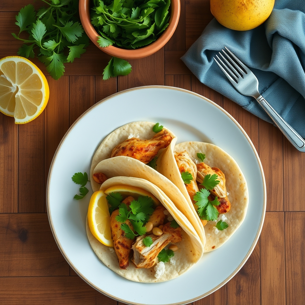 Tacos de poulet au citron