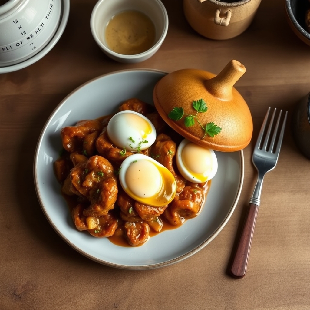 Tajine de poulet aux œufs durs