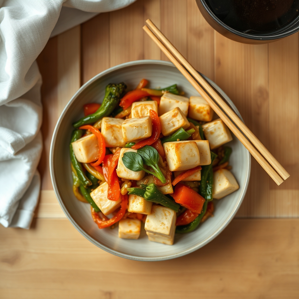 Tofu au sésame et légumes