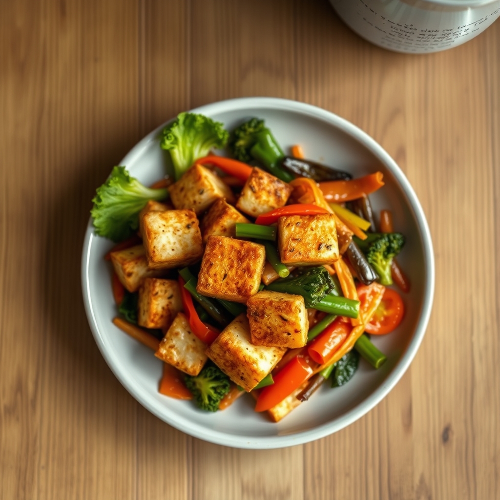 Tofu grillé aux dés de légumes