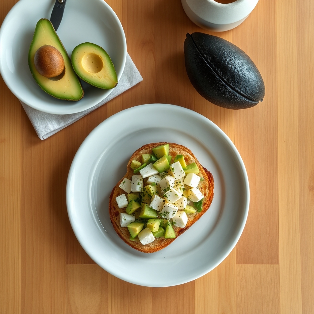Tostada de avocat et de fromage