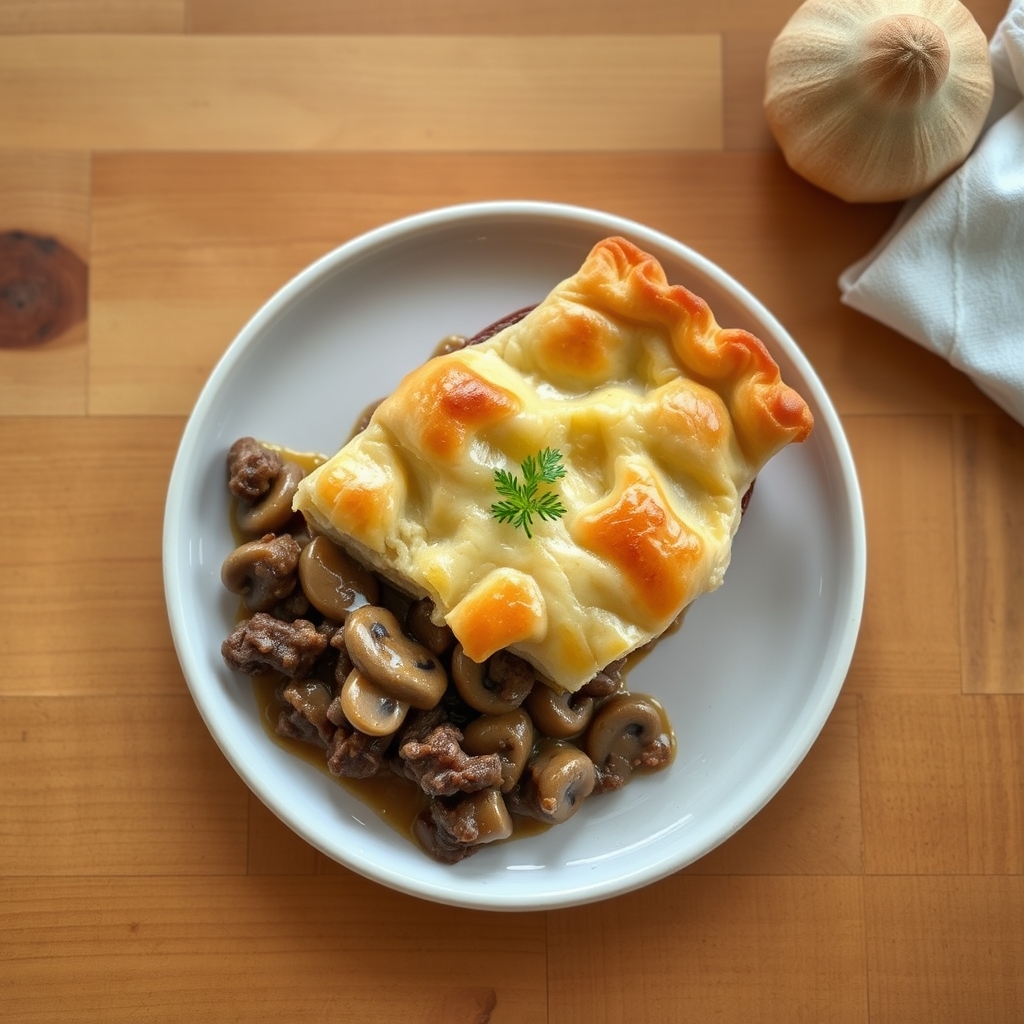Tourtière au bœuf et champignons