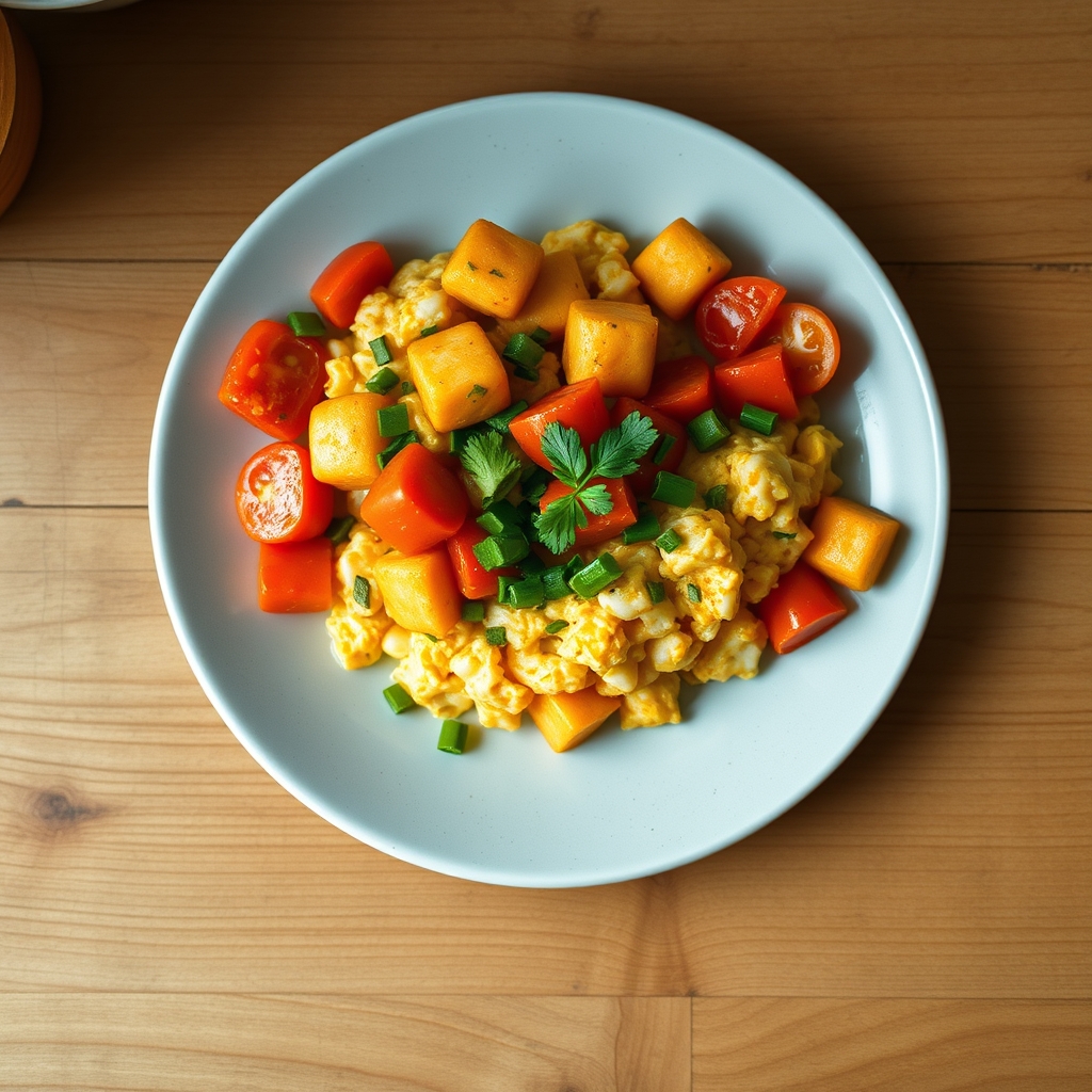 Œufs aux tomates et tofu