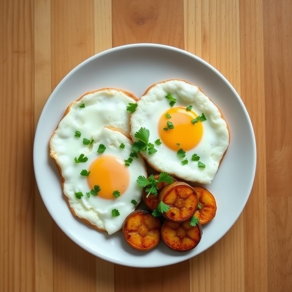 Œufs Bénichos avec Plantains Dorés