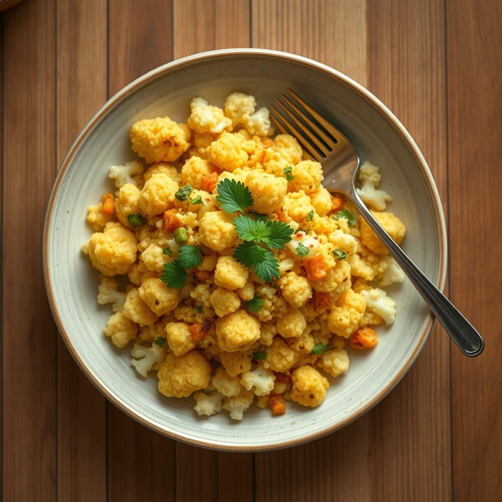 Upma au chou-fleur et cajous