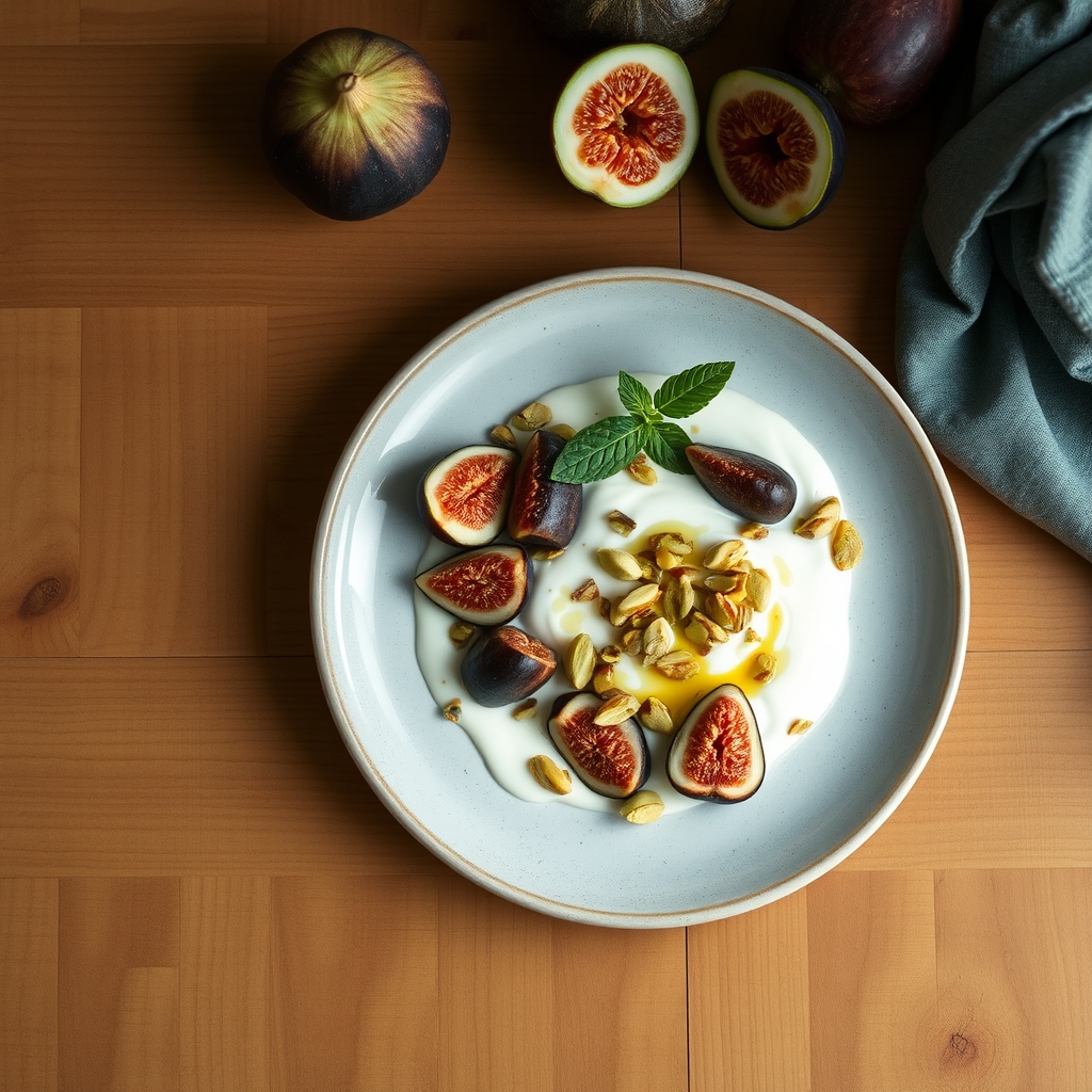 Yogourt aux pistaches et figues